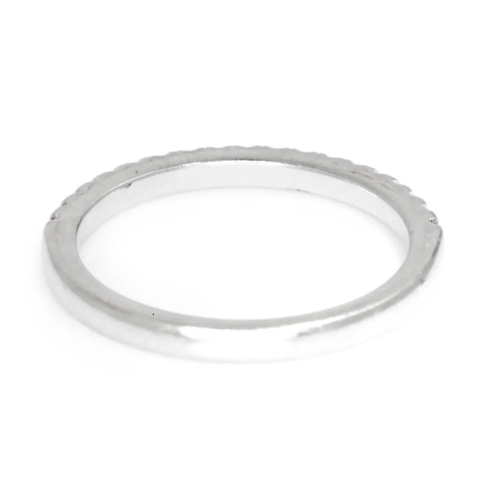 Round Ruby Stackable Wedding Band 14K White Gold .19ctw
