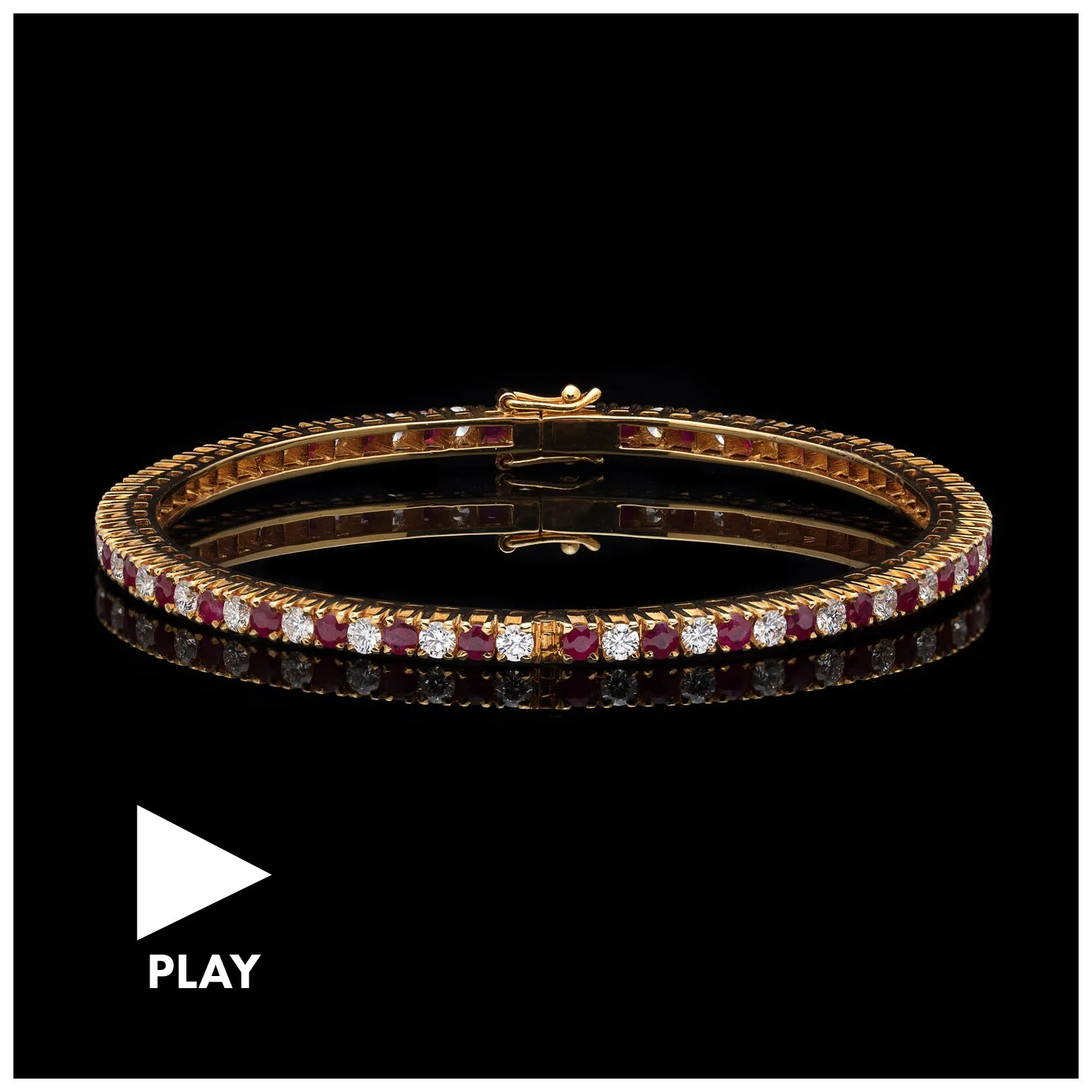 Ruby & Diamond 22k Gold Bangle Bracelet