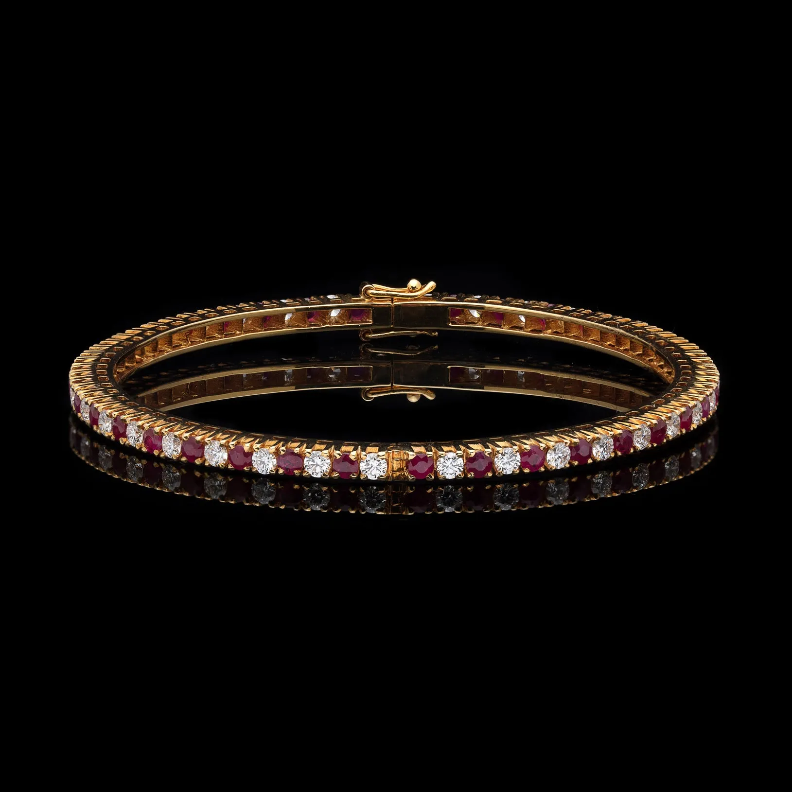 Ruby & Diamond 22k Gold Bangle Bracelet