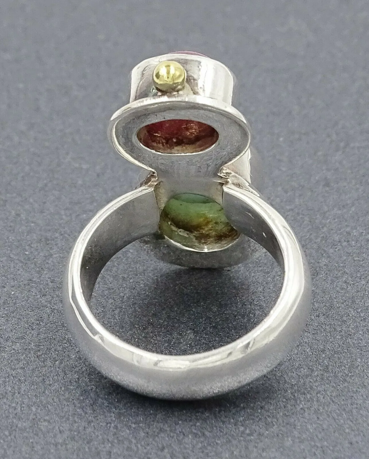 Ruby & Dyed Chalcedony Sterling Silver Ring