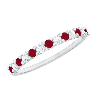 Ruby and Diamond Enhancer Stackable Ring