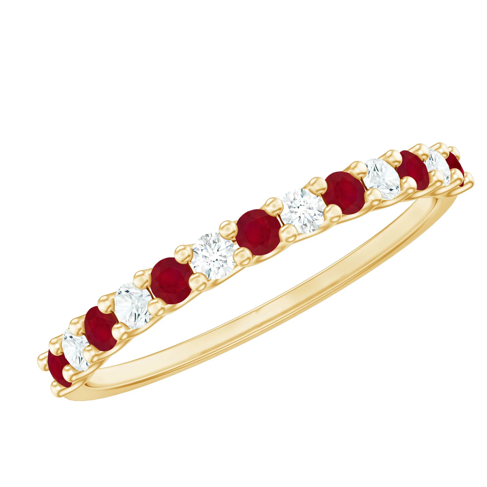 Ruby and Diamond Enhancer Stackable Ring