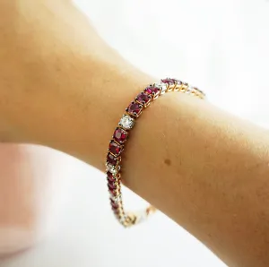 Ruby and Diamond Tennis Bracelet