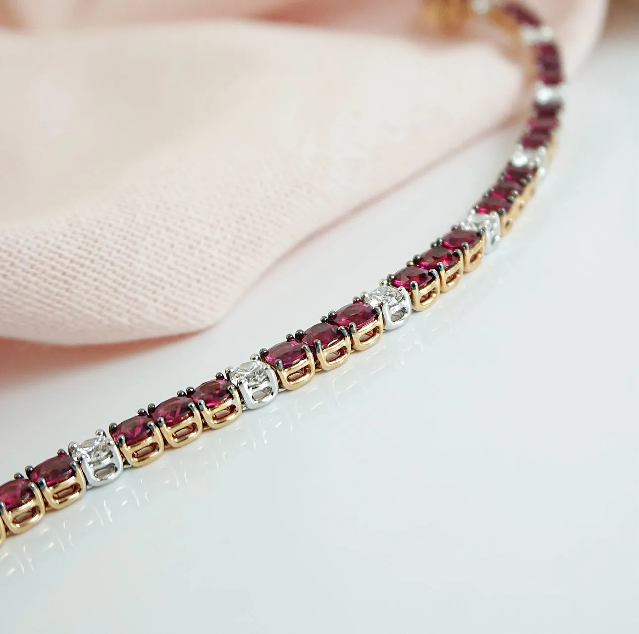 Ruby and Diamond Tennis Bracelet