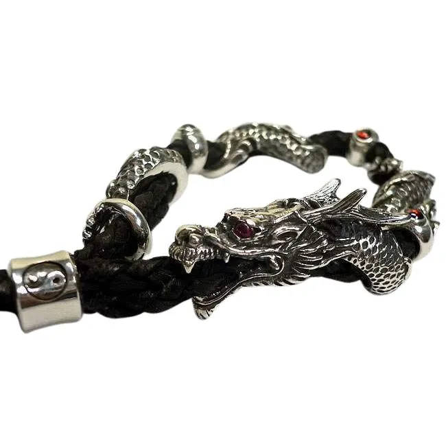 Ruby Dragon Men's Leather Bracelets