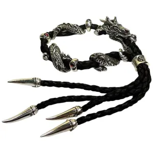 Ruby Dragon Men's Leather Bracelets