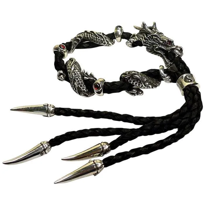 Ruby Dragon Men's Leather Bracelets
