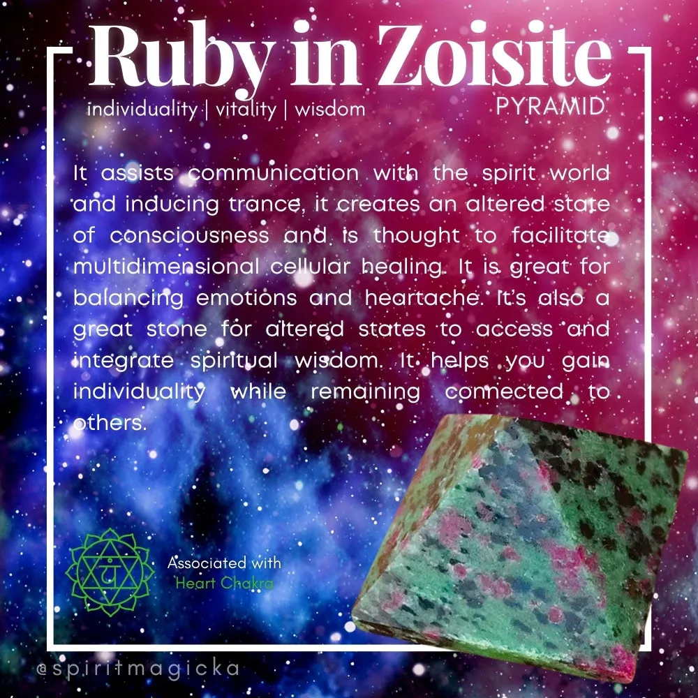 Ruby in Zoisite Pyramid - Medium