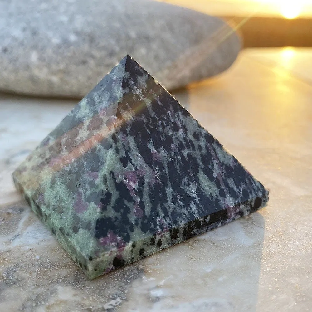 Ruby in Zoisite Pyramid - Medium