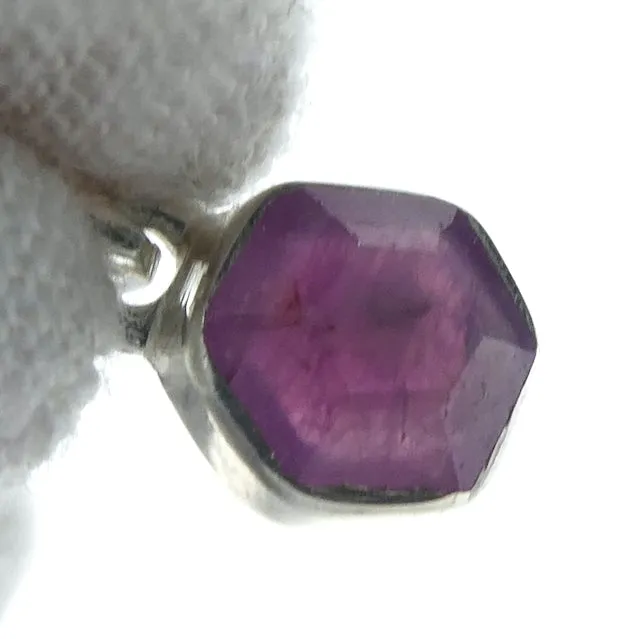 Ruby Pendant, Faceted Crystal Section, 925 Sterling Silver, r1