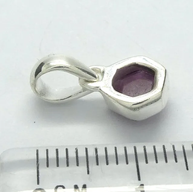 Ruby Pendant, Faceted Crystal Section, 925 Sterling Silver, r1