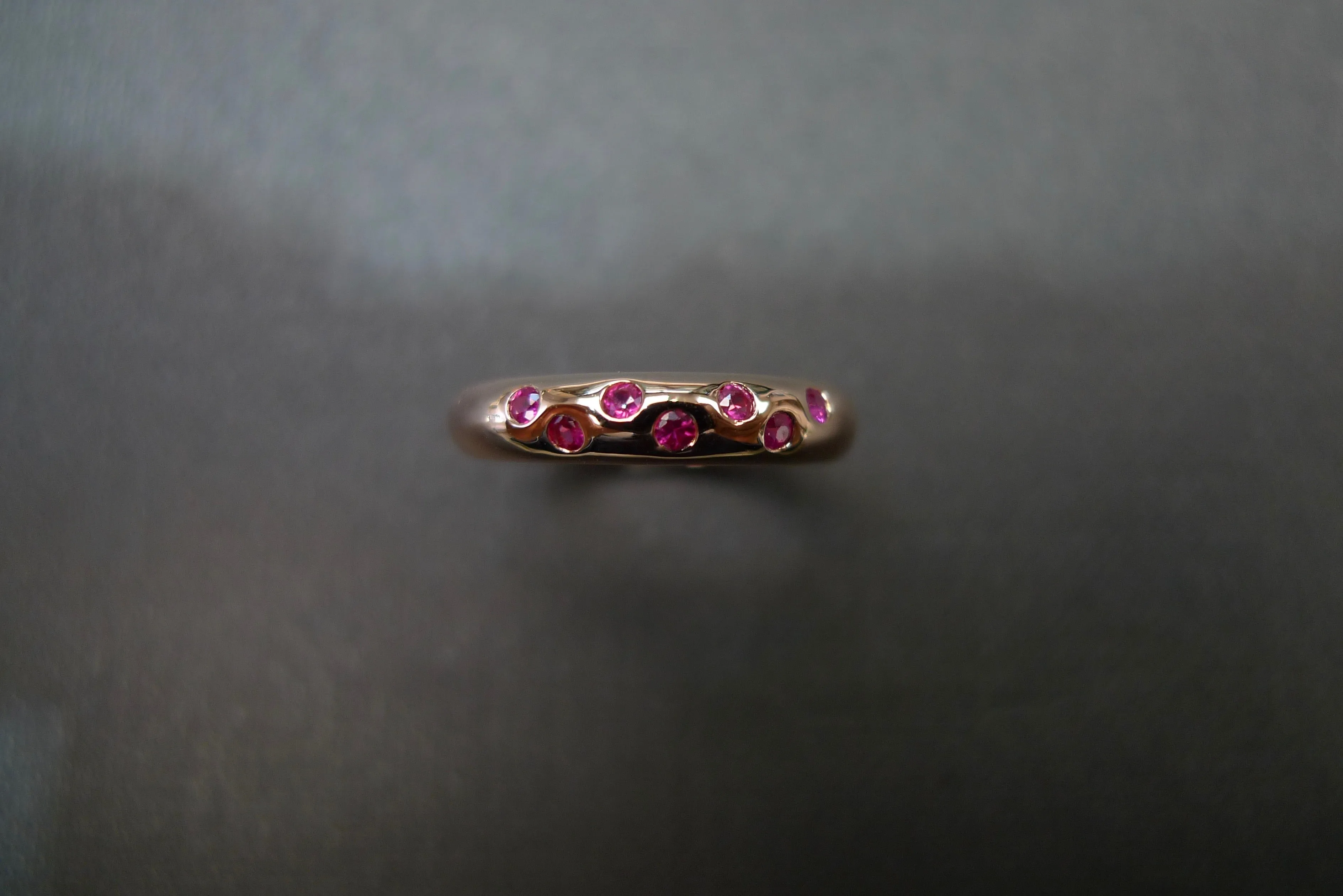 Ruby Wedding Polka Dot Ring in 18K Rose Gold