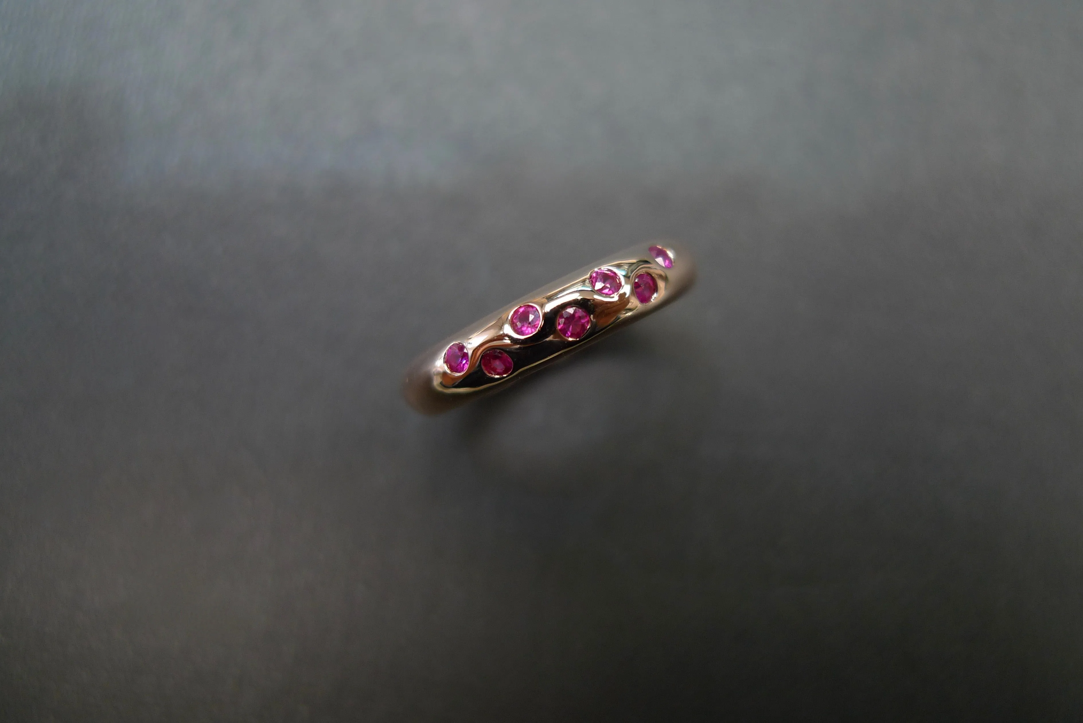 Ruby Wedding Polka Dot Ring in 18K Rose Gold