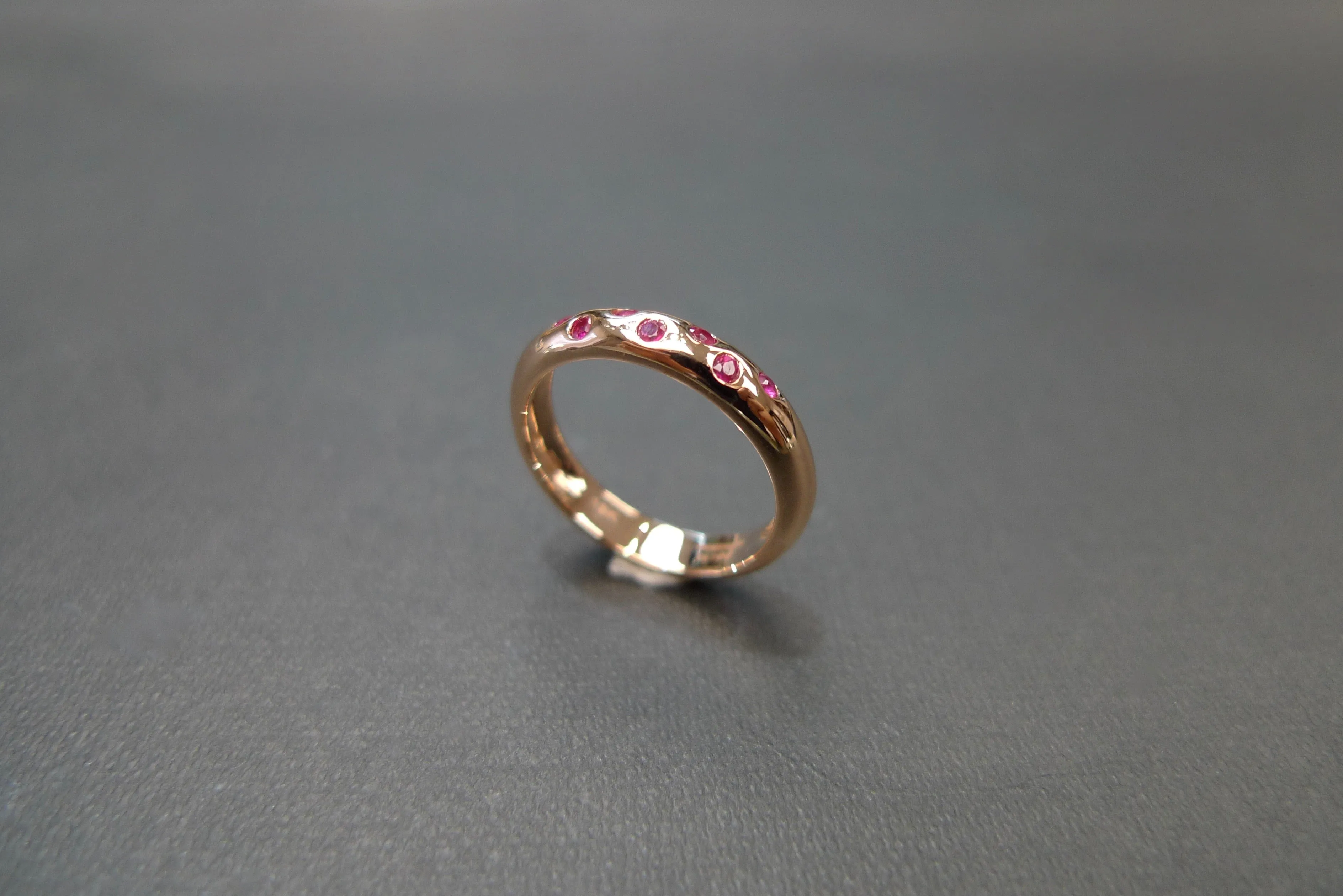 Ruby Wedding Polka Dot Ring in 18K Rose Gold
