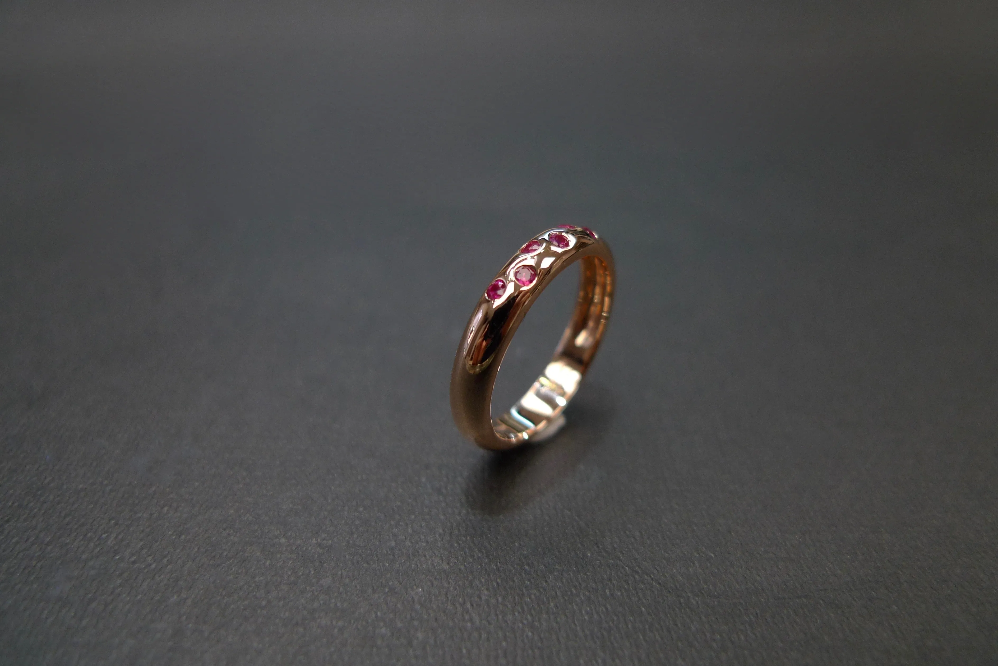 Ruby Wedding Polka Dot Ring in 18K Rose Gold