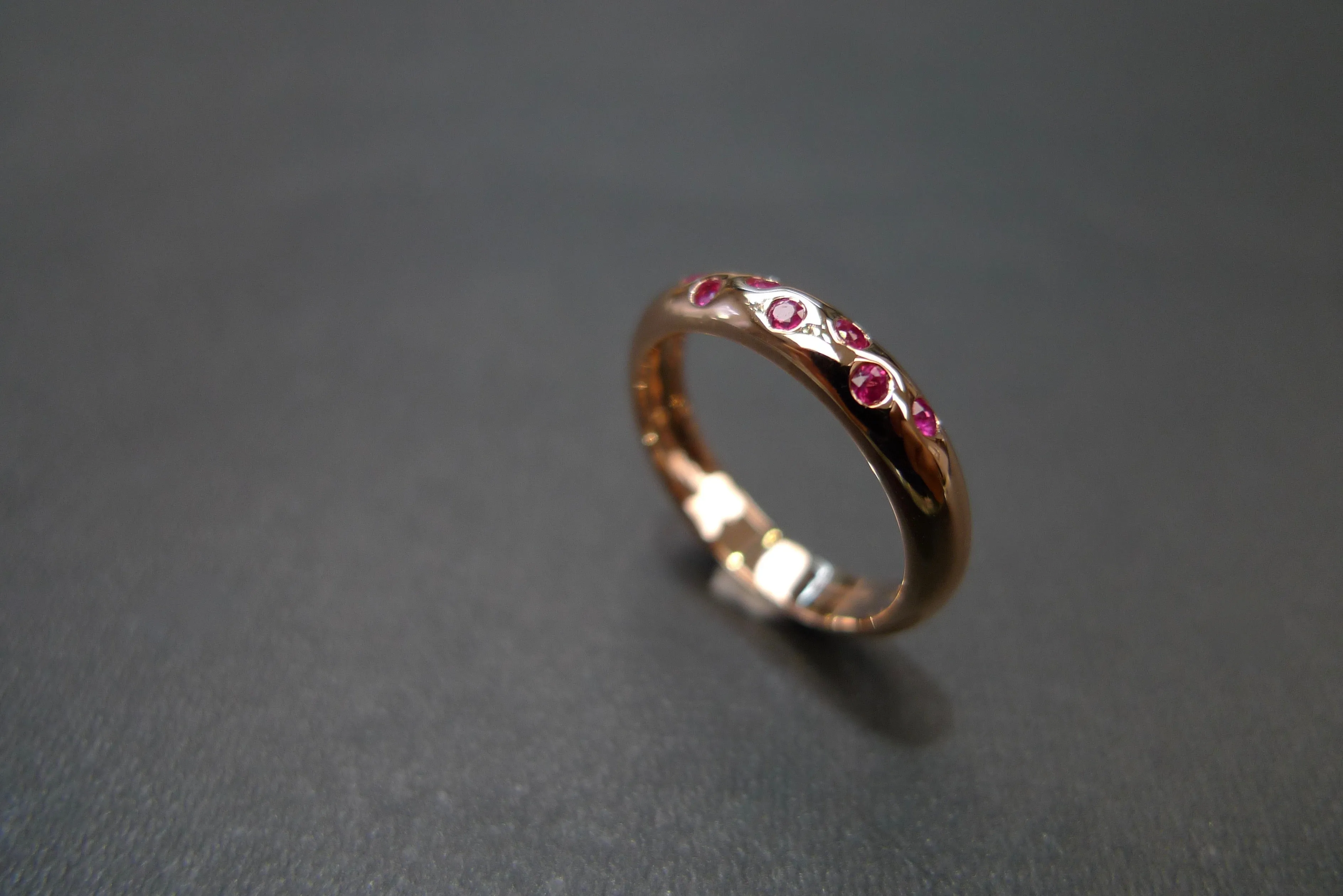 Ruby Wedding Polka Dot Ring in 18K Rose Gold