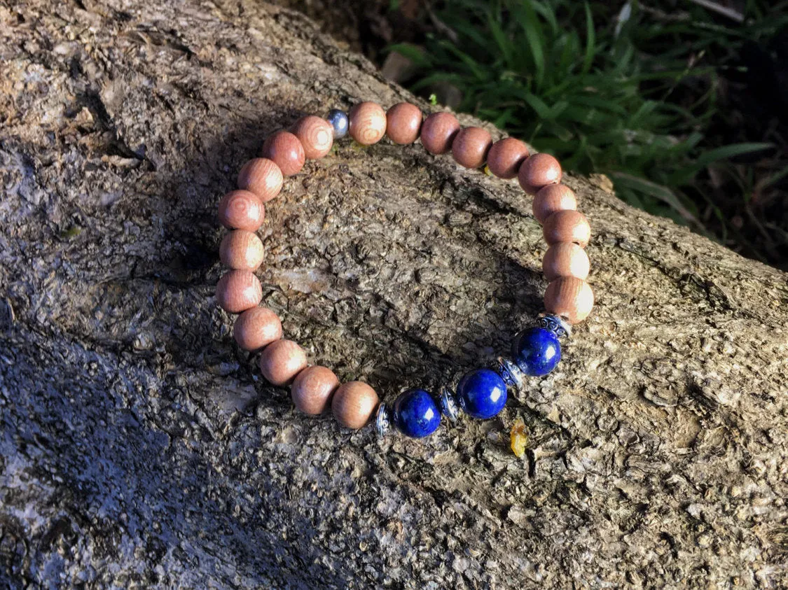 Sandalwood & Lapis Lazuli Bracelet