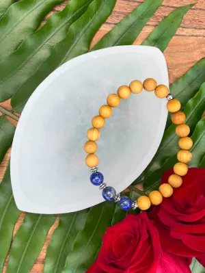 Sandalwood & Lapis Lazuli Bracelet