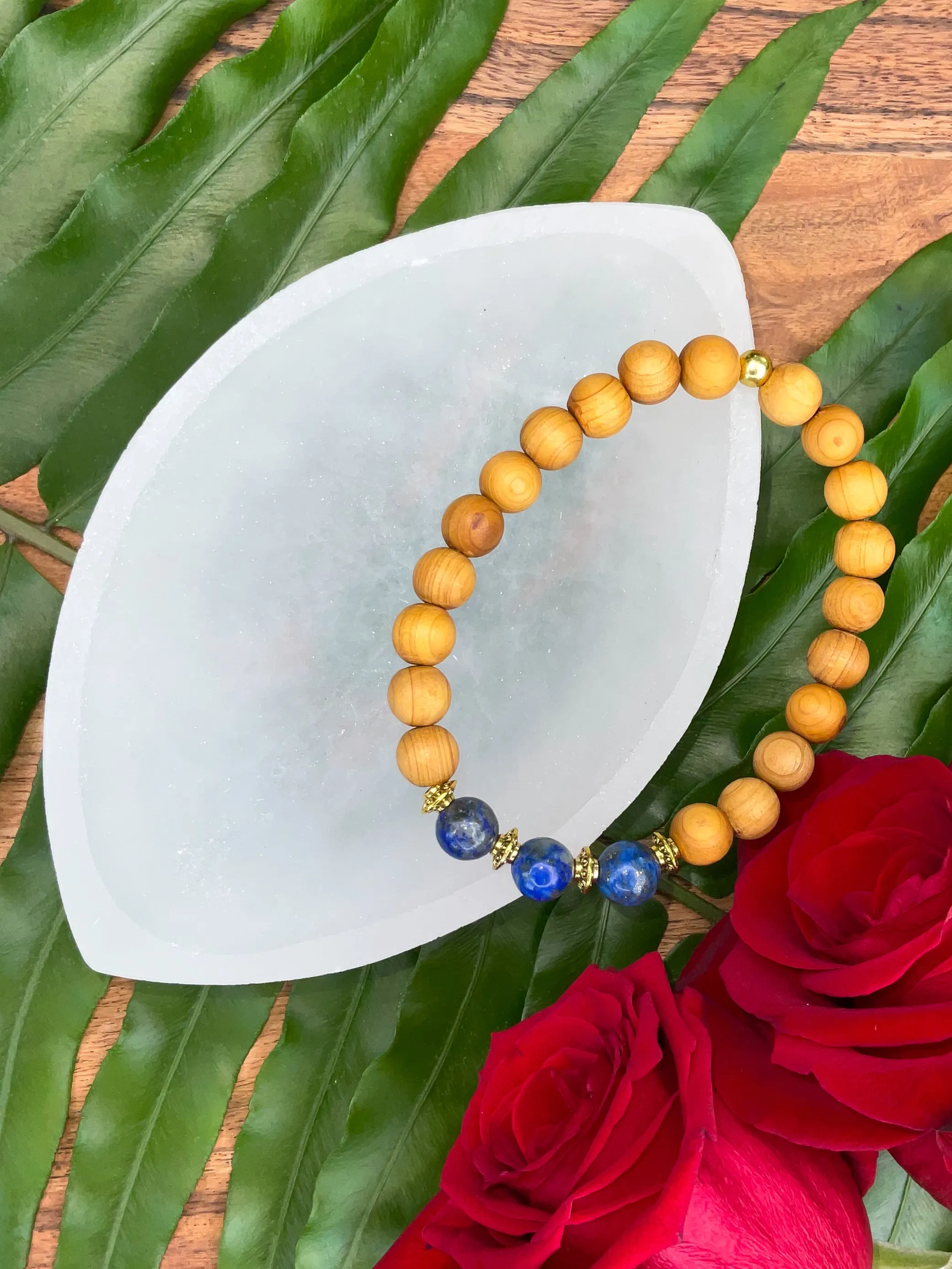 Sandalwood & Lapis Lazuli Bracelet