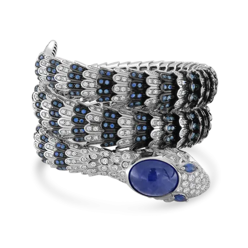 Sapphire, Diamond & Tanzanite Snake Bracelet