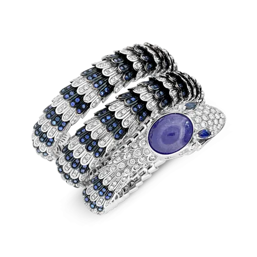 Sapphire, Diamond & Tanzanite Snake Bracelet