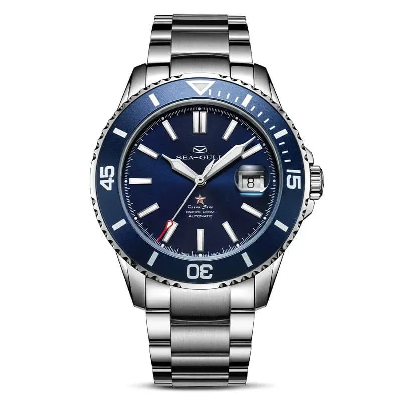 Sea- Gull Original Official World Famouse  Man's Luxury Wrist Sport 200m Diving Waterproof Watch Automatic Movement