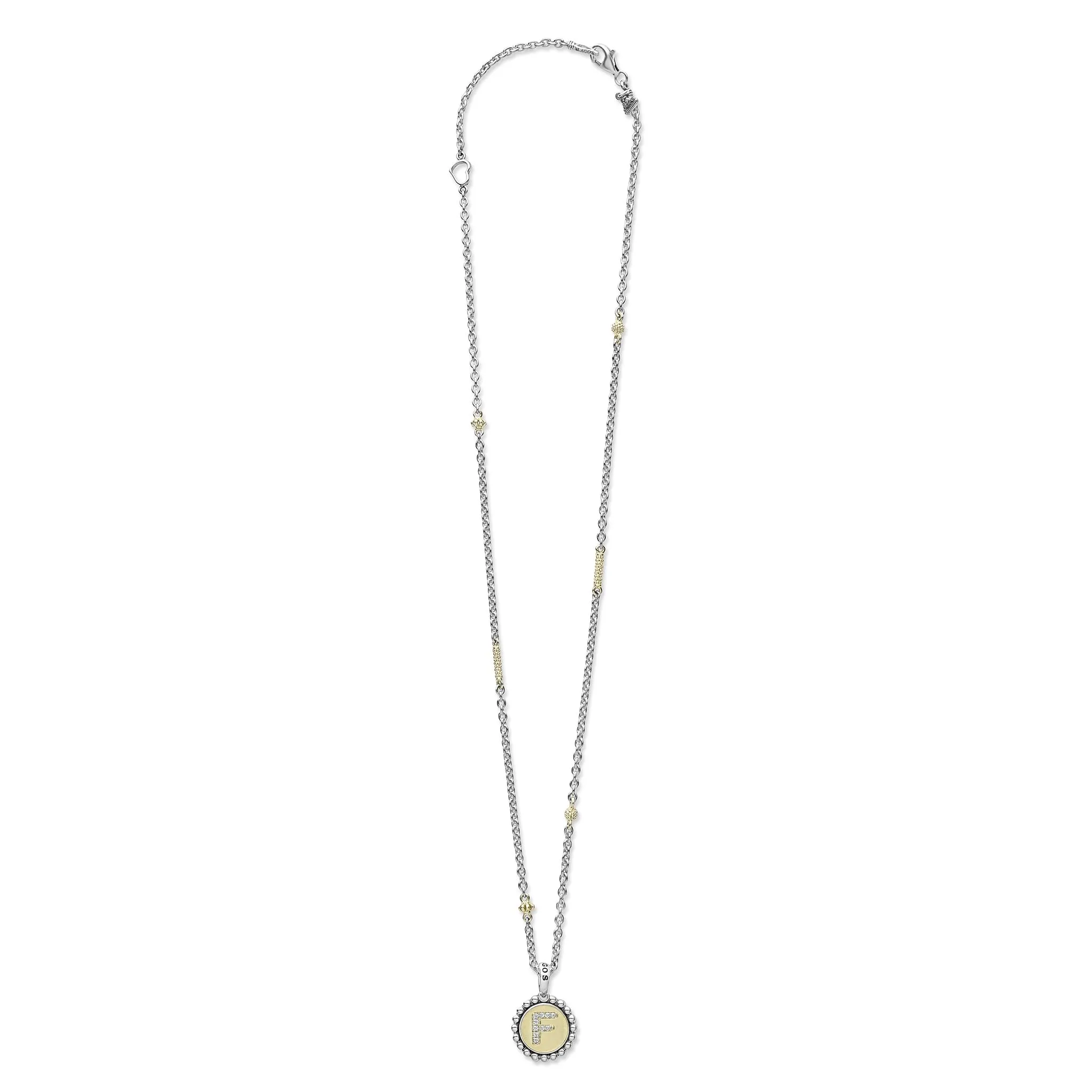 Signature Caviar F Initial Diamond Charm Necklace