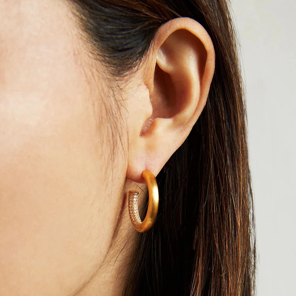 Signature Pavé Small Hoops