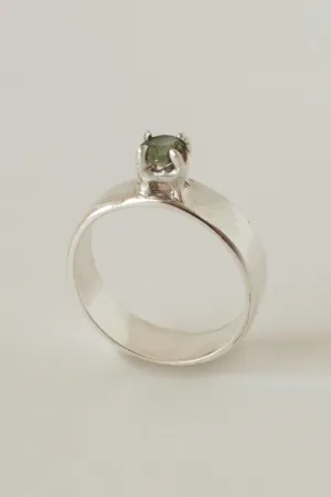 Silver   Green Amethyst Lucinda Ring