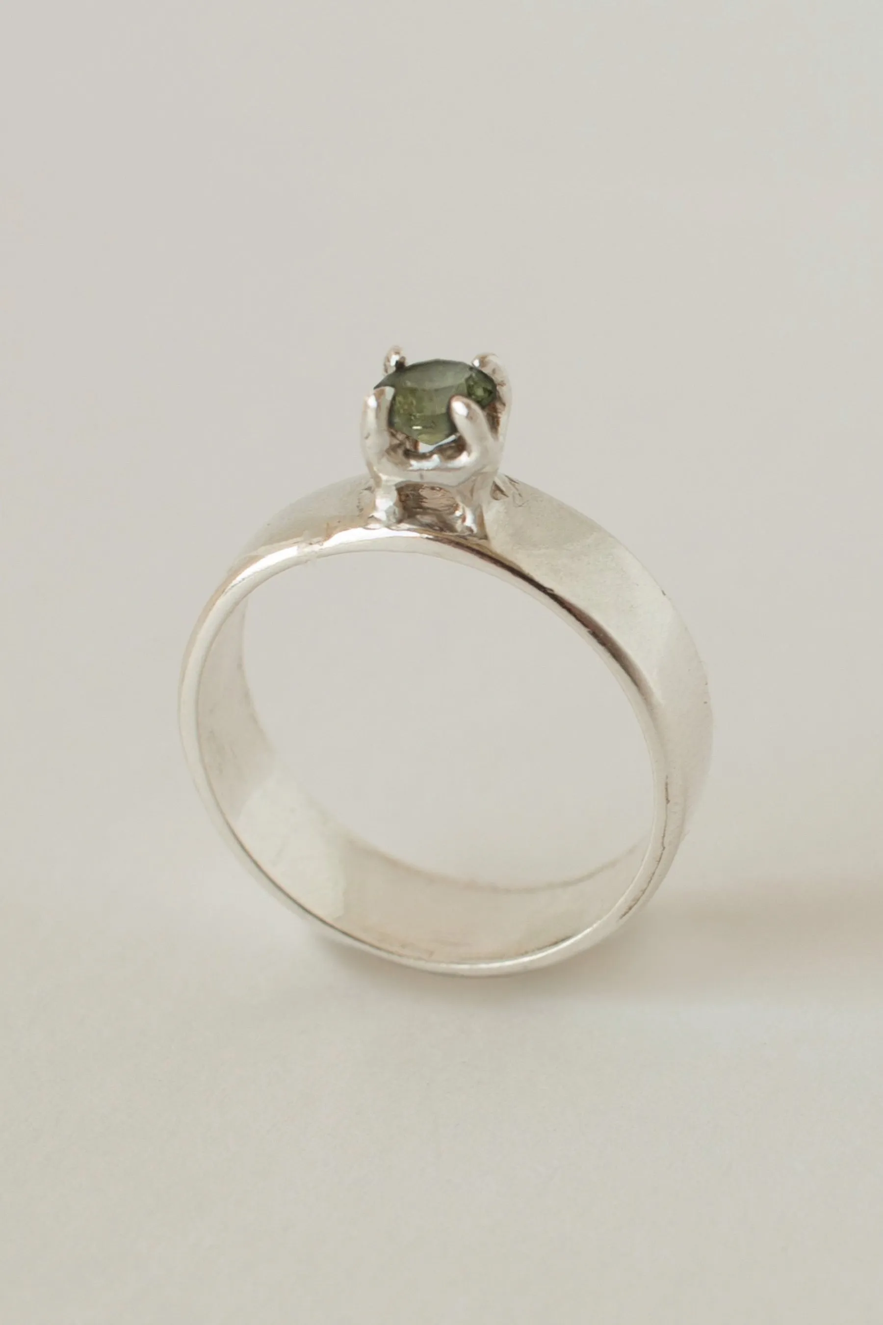 Silver   Green Amethyst Lucinda Ring