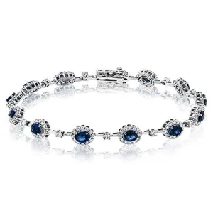 Simon G. Oval Cut Blue Sapphire & Diamond Bracelet