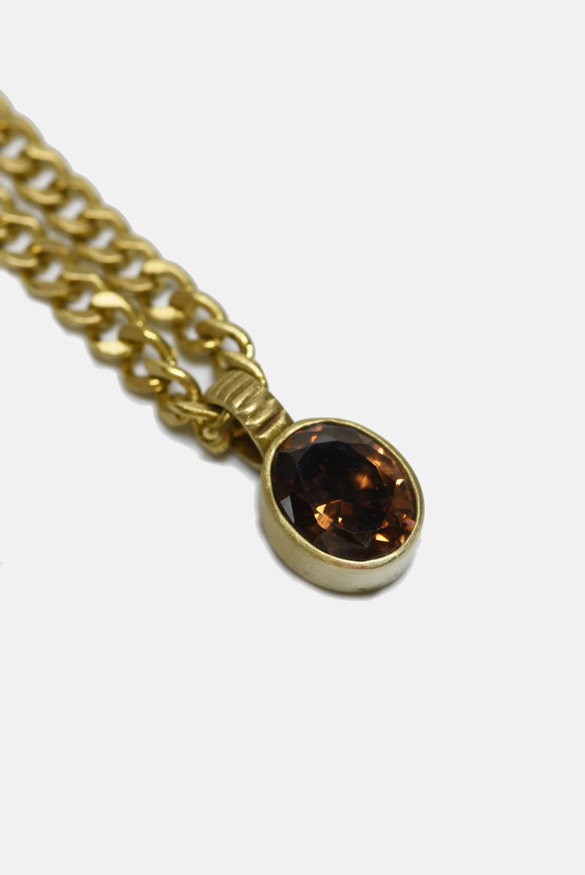 Smoky Quartz Pendant Necklace Chain