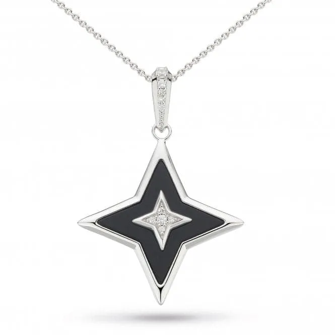 Special Edition Empire Astoria Glitz Onyx Cubic Zirconia Star 24" Necklace 90415ONC