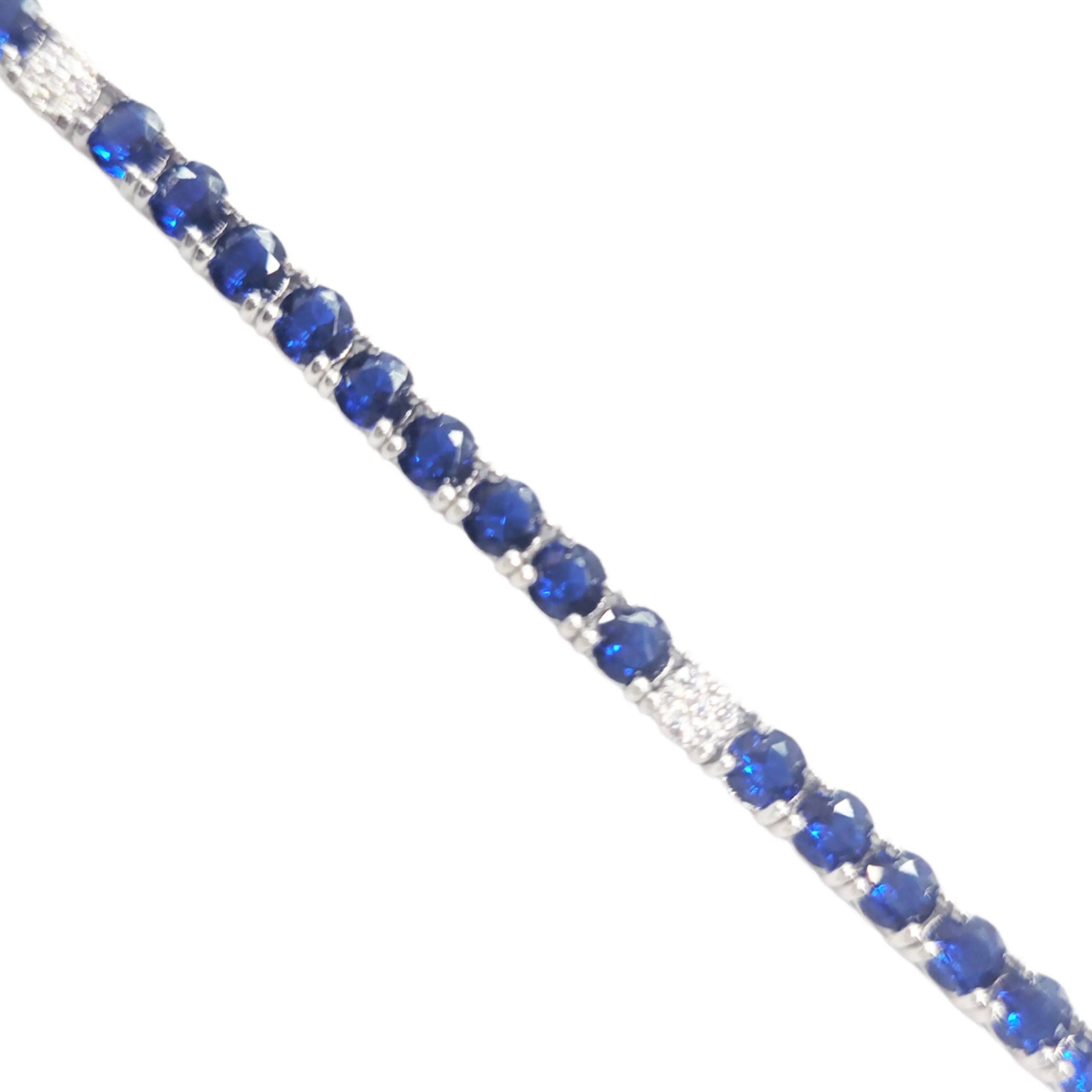 Sterling Silver Color Micropave CZ and Spinel Tennis Bracelet