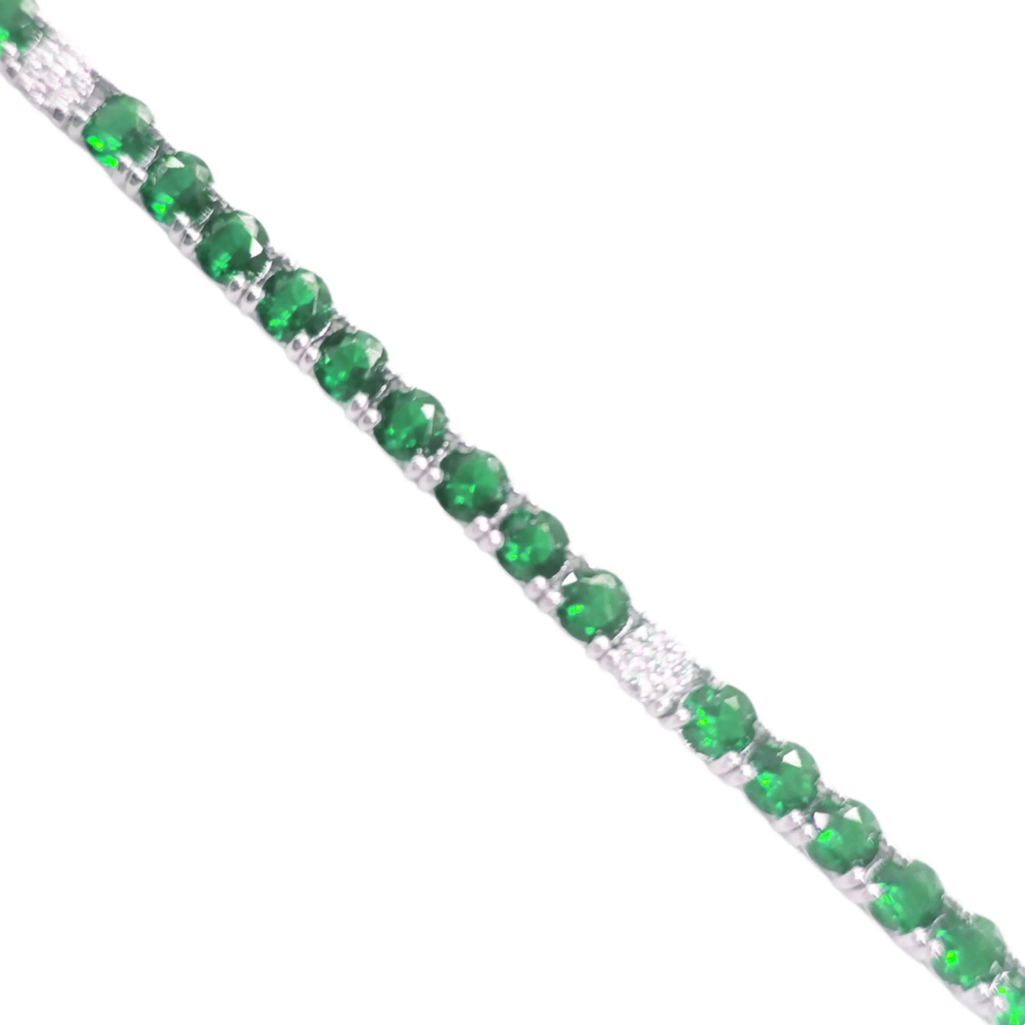 Sterling Silver Color Micropave CZ and Spinel Tennis Bracelet