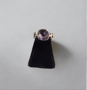 Sterling Silver Square Cushion Cut Amethyst Ring Size 8