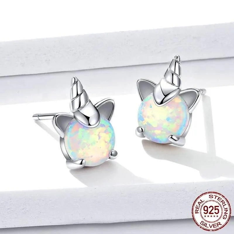Sterling Silver Unicorn Earrings