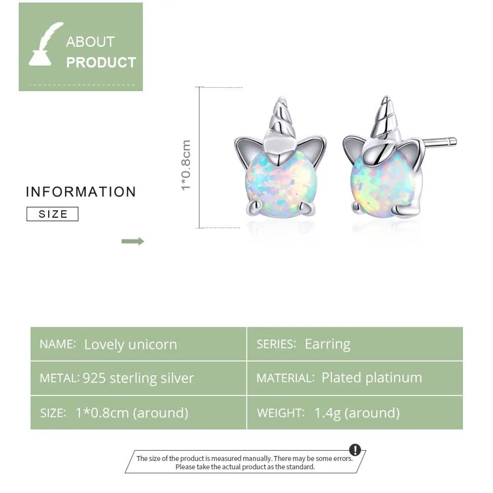 Sterling Silver Unicorn Earrings