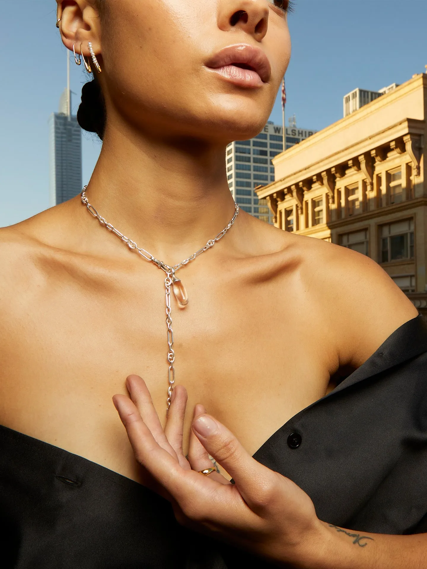 Stone Teardrop Necklace
