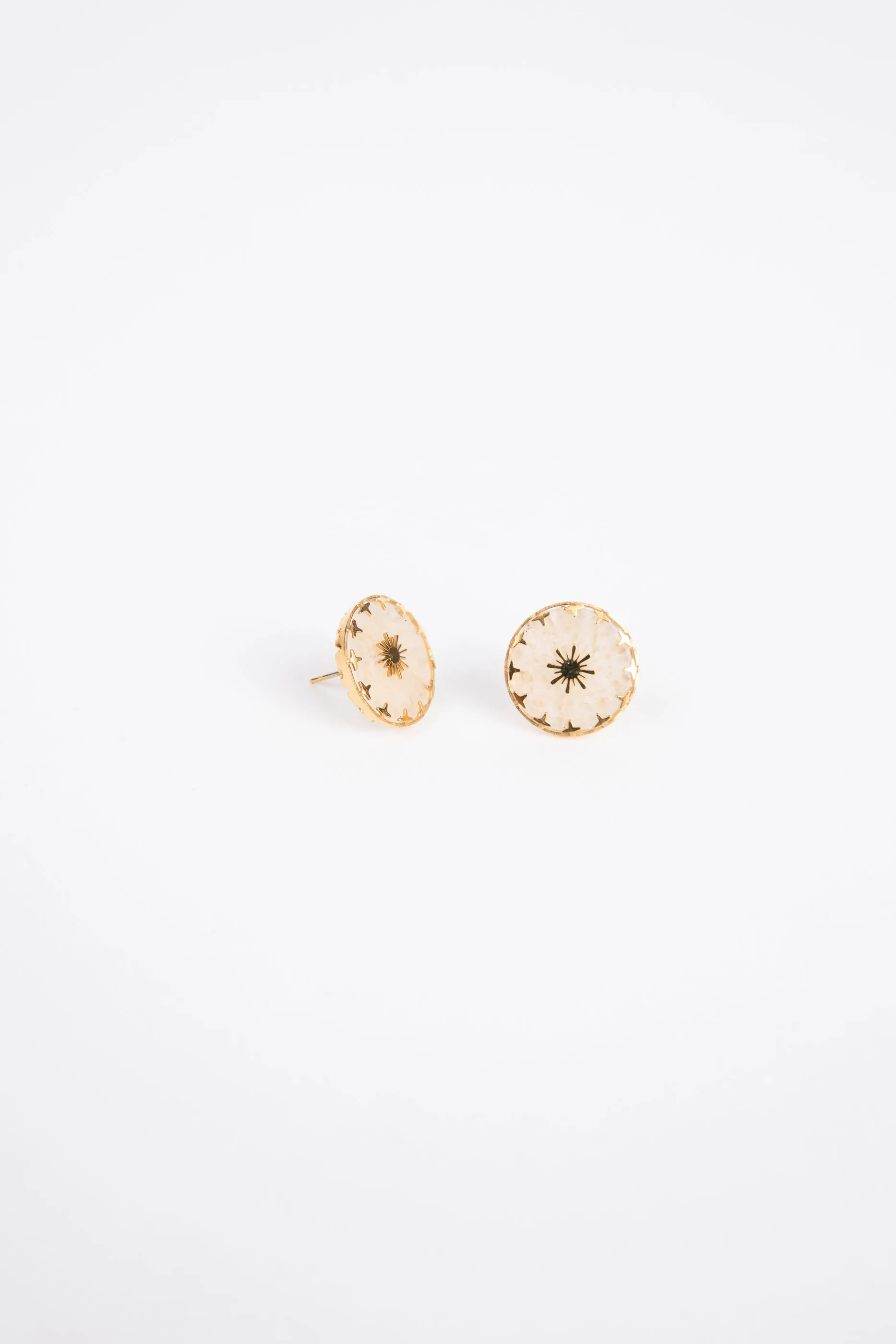 Sunbeam Earrings - Milky White