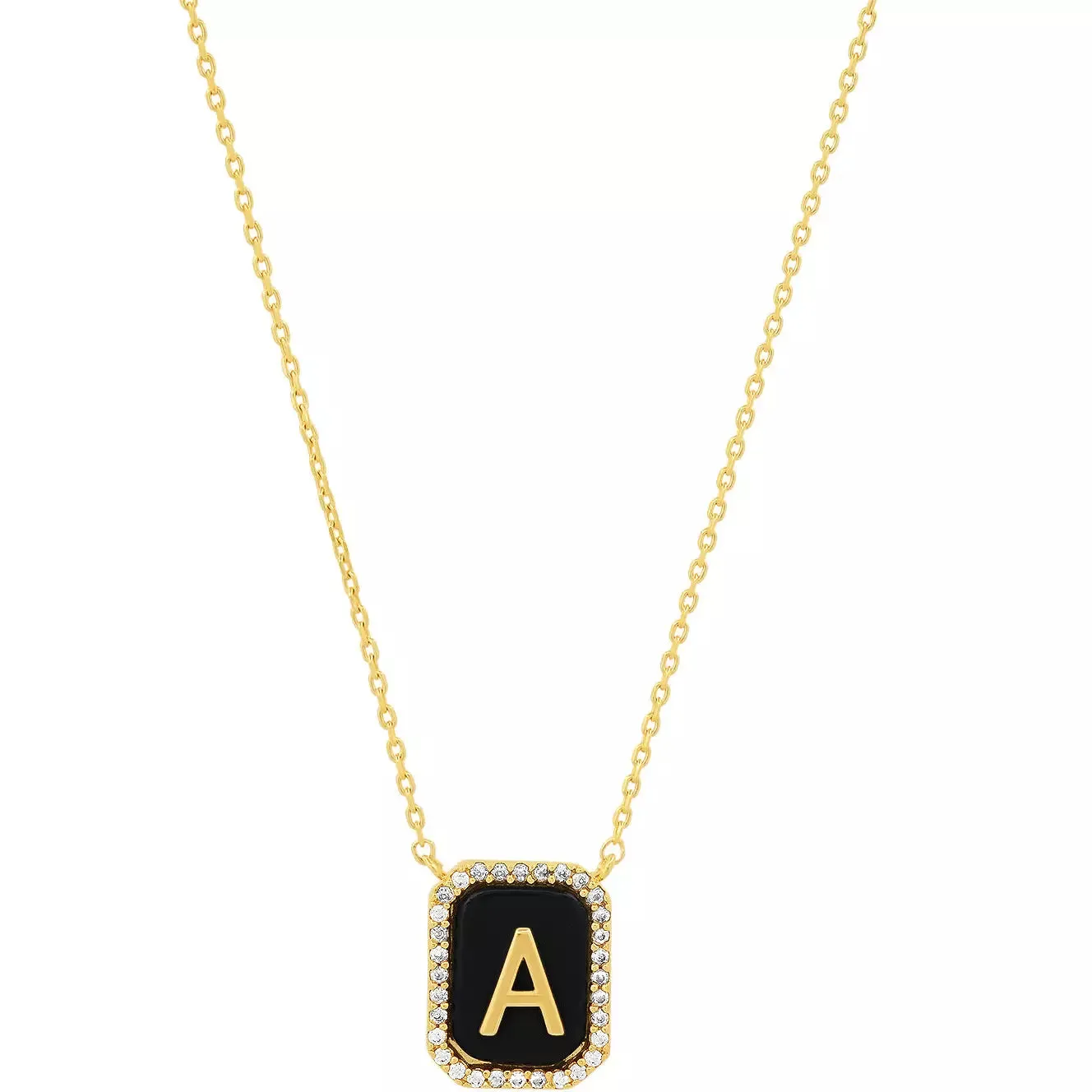 TAI Black Onyx Monogram Pendant