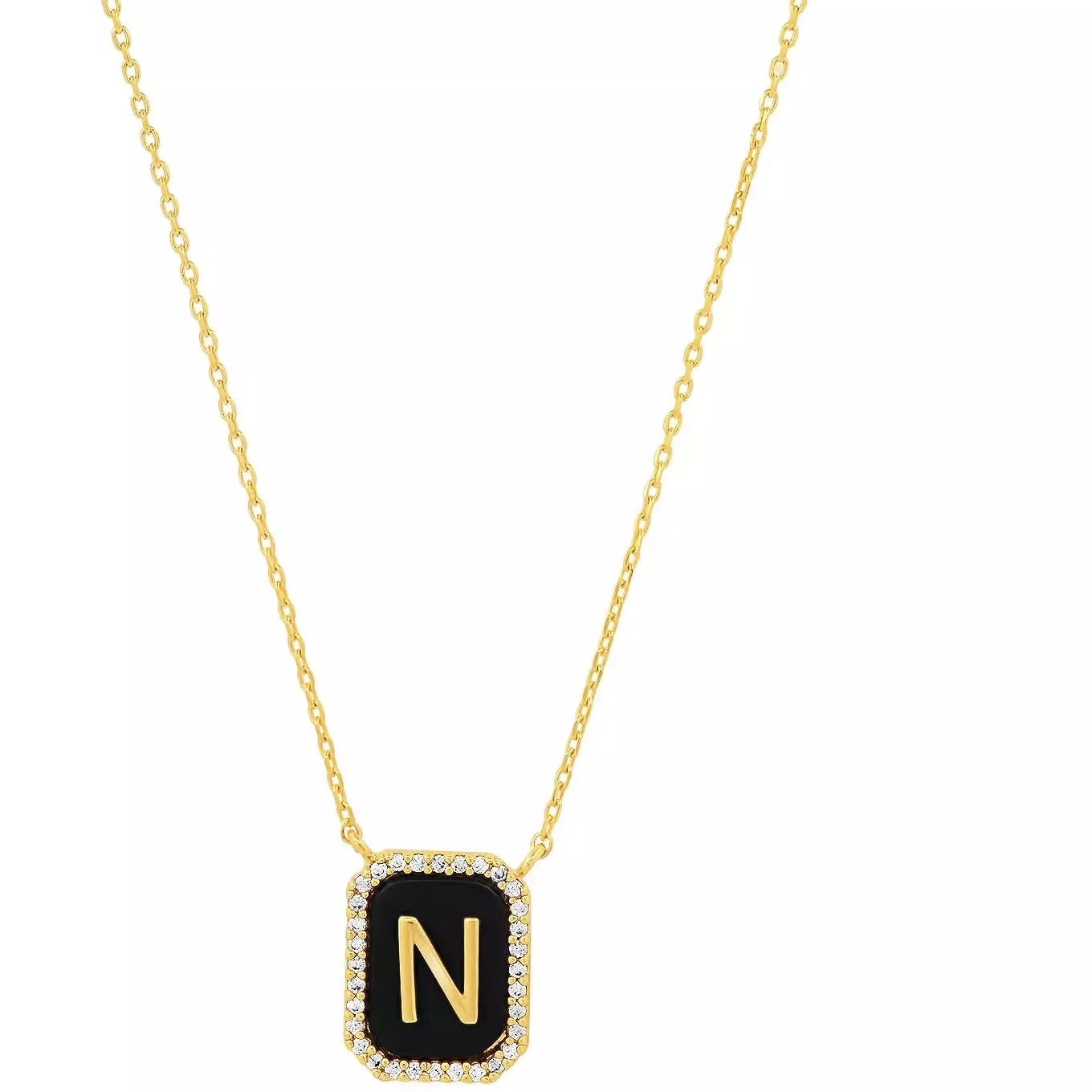 TAI Black Onyx Monogram Pendant