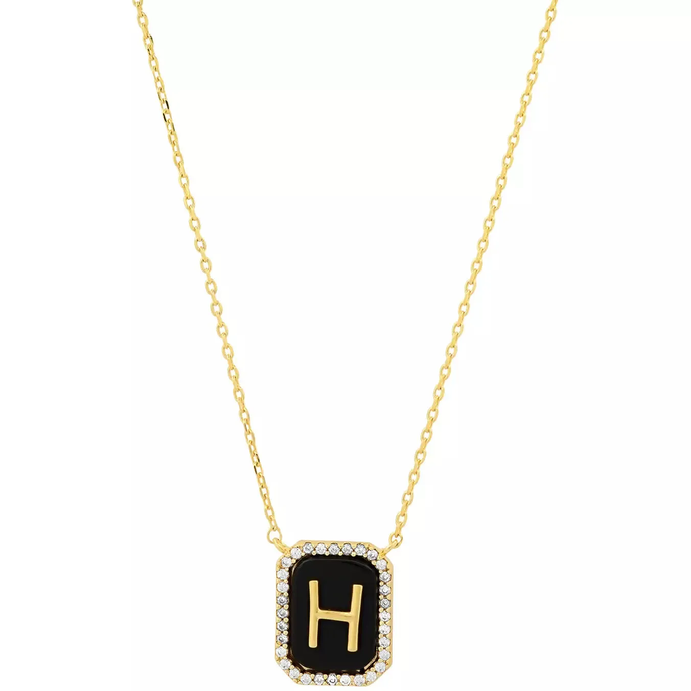 TAI Black Onyx Monogram Pendant