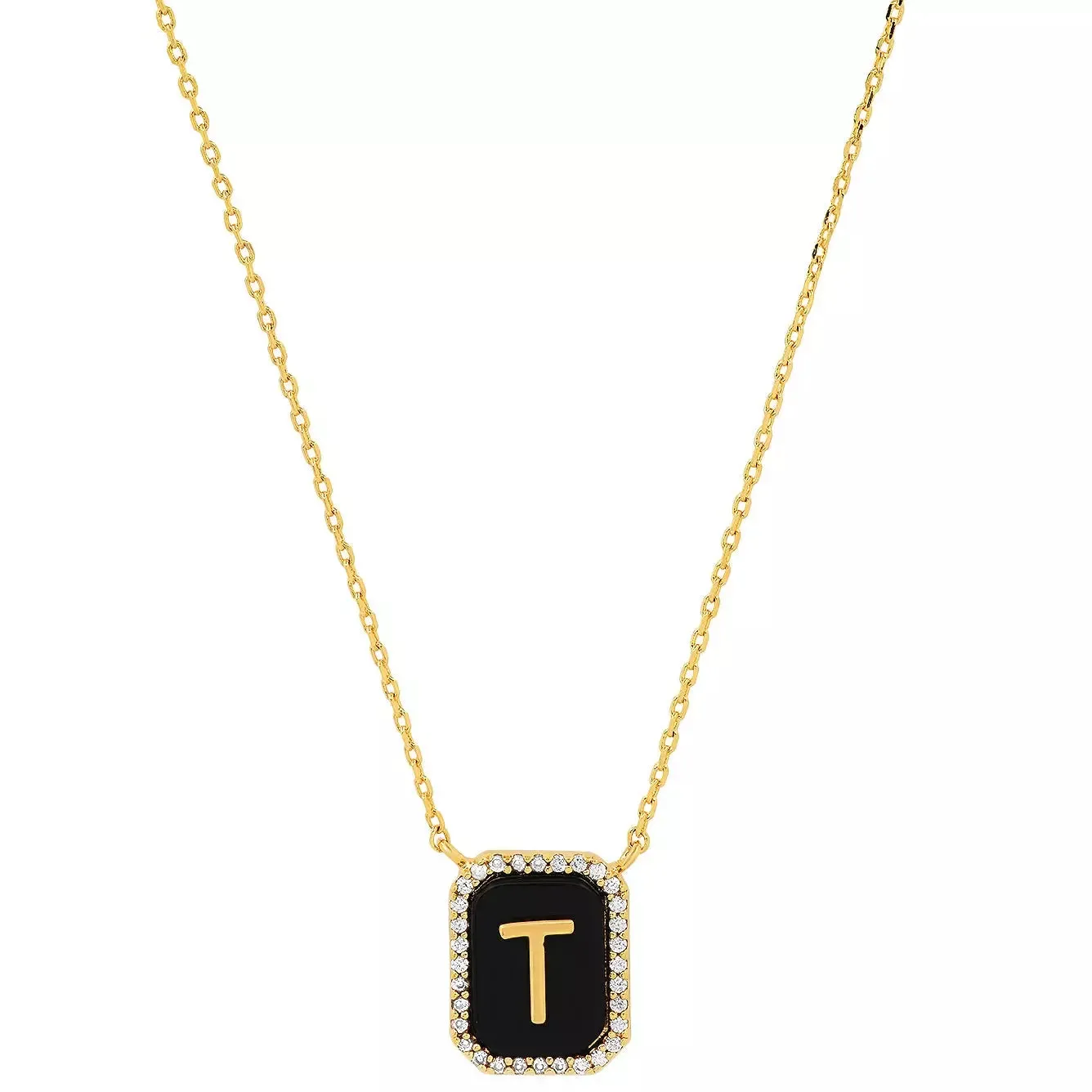 TAI Black Onyx Monogram Pendant