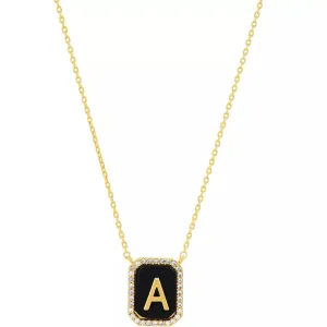 TAI Black Onyx Monogram Pendant