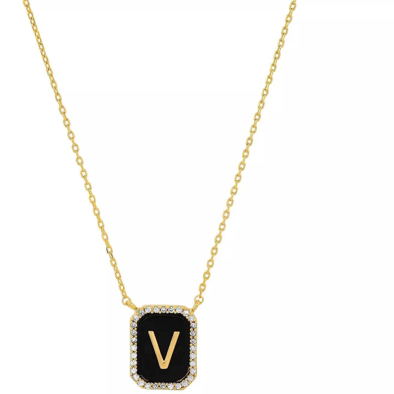 TAI Black Onyx Monogram Pendant