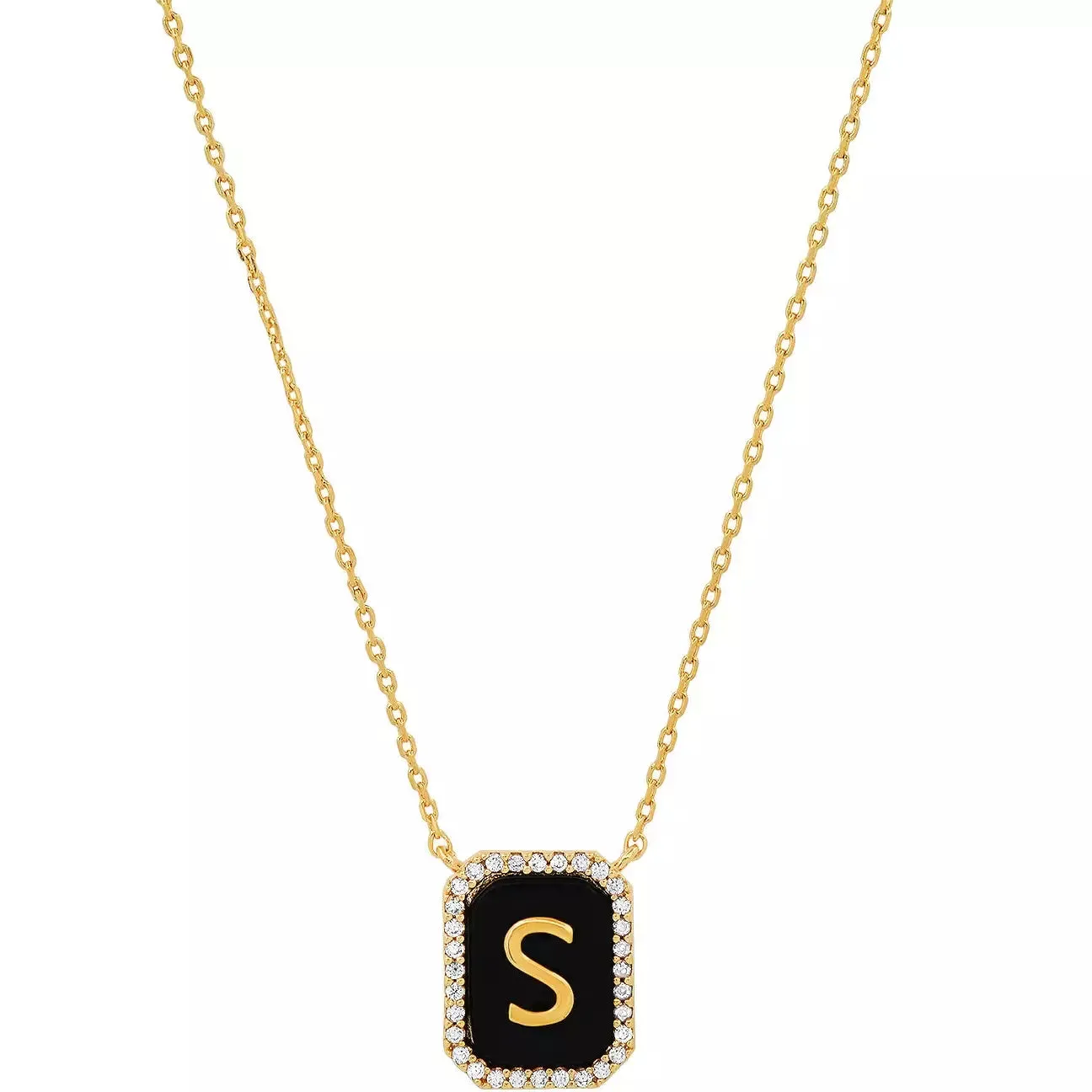 TAI Black Onyx Monogram Pendant