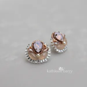 Thembi pink opal rose gold stud earrings - colors variations on request*