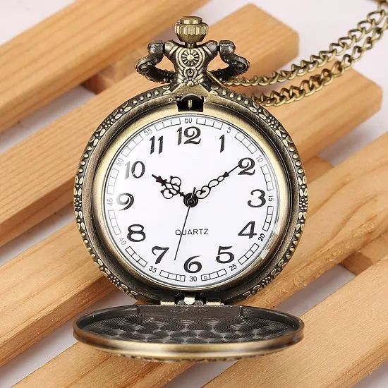 US Air Force Fighter Bronze Quartz Movement Pocket Watch