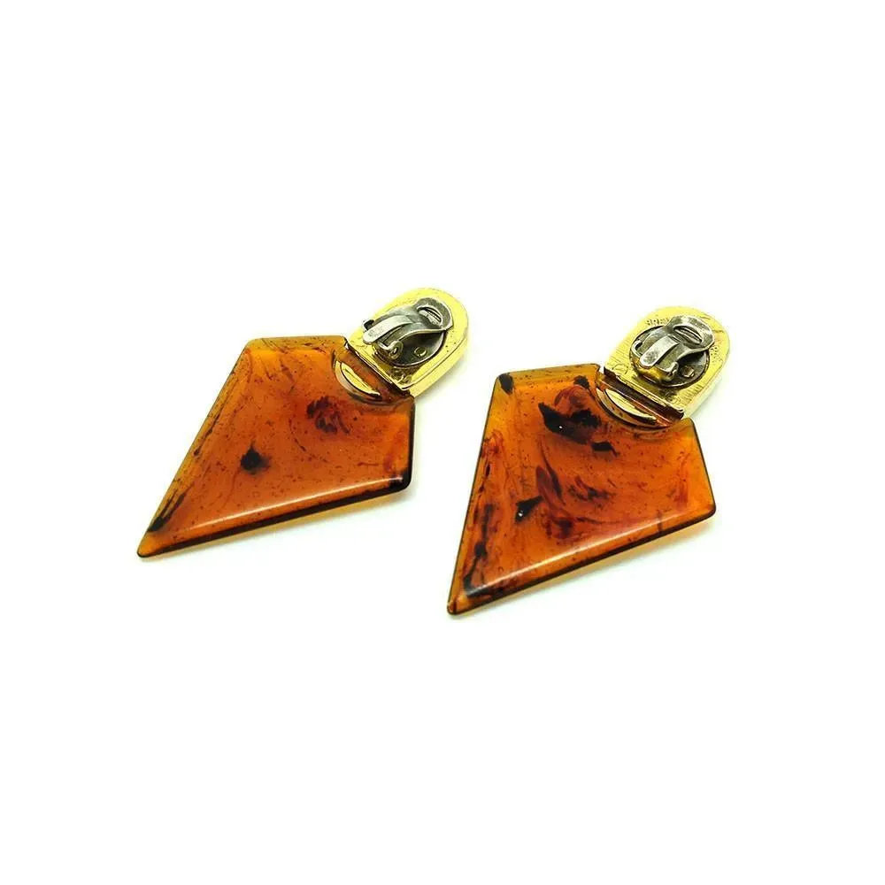 Vintage 1960s Italian Art Deco Style Large Earrings